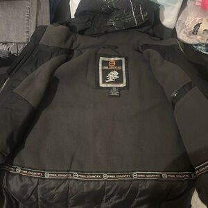 Free Country Men's Black and Gray Puffer Jacket